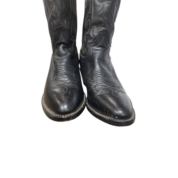 Justin Boots Womans Vintage Black Leather Western mid Calf Boots 6.5B SKU 9561 - Picture 6 of 16